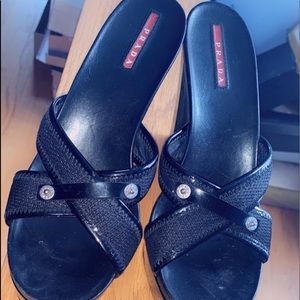 Black Prada Wedges